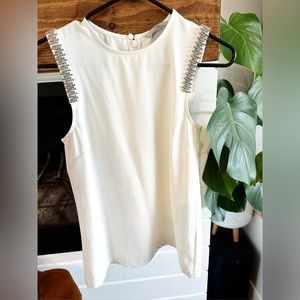 H&M Beaded Sleeveless Blouse